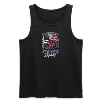 Firefighter Grandpa Heroic Legacy - Men's Premium Organic Tank Top - black - Front - AI Model Male 178 light (178cm)