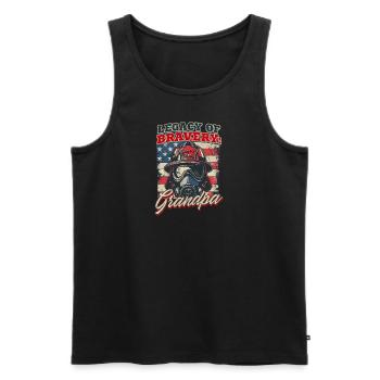Firefighter Grandpa Legacy Of Bravery: Grandpa - Men's Premium Organic Tank Top - black - Front - Michal (187cm)
