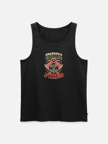 Feuerwehrmann Opa bekämpft Brände - Männer Premium Bio Tank Top - Schwarz