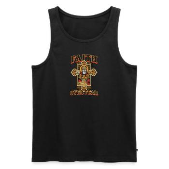 Orthodoxer Glaube über Angst - Männer Premium Bio Tank Top - Schwarz - Vorne - AI Model Male 178 light (178cm)