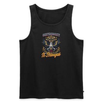 Orthodoxe Orthodoxie ist Stärke - Männer Premium Bio Tank Top - Schwarz - Vorne - AI Model Male 178 light (178cm)