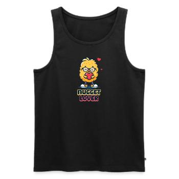 Amateur de pépites de poulet - Débardeur bio Premium Homme - noir - Devant - AI Model Male 178 light (178cm)