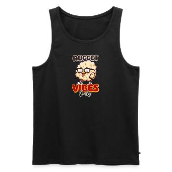 Nugget de poulet Nugget Vibes uniquement - Débardeur bio Premium Homme - noir - Devant - Michal (187cm)