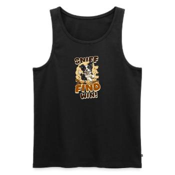Barn Hunt Sniff, Find, Win! - Men's Premium Organic Tank Top - black - Front - AI Model Male 178 light (178cm)
