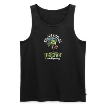 Kindergarten Teacher Loves Brains - Men's Premium Organic Tank Top - black - Front - AI Model Male 178 light (178cm)