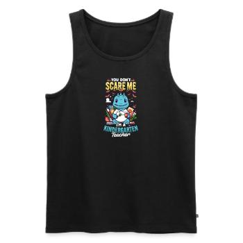Kindergärtnerin, du erschreckst mich nicht - Männer Premium Bio Tank Top - Schwarz - Vorne - Michal (187cm)