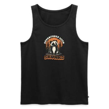Skunk-Abenteuer mit Skunks - Männer Premium Bio Tank Top - Schwarz - Vorne - AI Model Male 178 light (178cm)