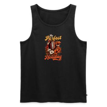 Thanksgiving Football The Perfect Holiday - Men's Premium Organic Tank Top - black - Front - Michal (187cm)