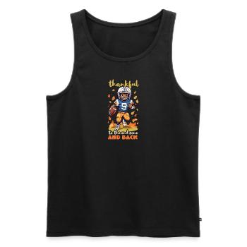 Thanksgiving Football Thankful To Endzone Back - Men's Premium Organic Tank Top - black - Front - Michal (187cm)