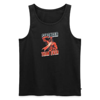 Überlebender eines Hirnaneurysmas stärker als je zuvor - Männer Premium Bio Tank Top - Schwarz - Vorne - Michal (187cm)
