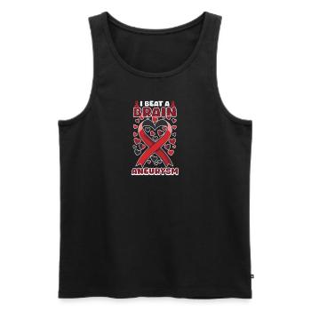 Brain Aneurysm Survivor I Beat A Brain Aneurysm - Men's Premium Organic Tank Top - black - Front - Michal (187cm)