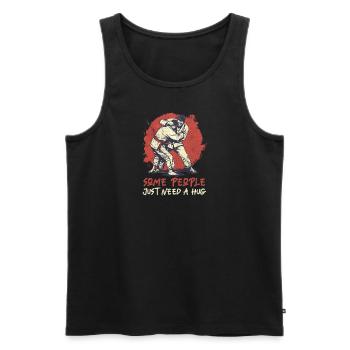 Jiu Jitsu Certaines personnes ont juste besoin d’un câlin - Débardeur bio Premium Homme - noir - Devant - AI Model Male 178 light (178cm)