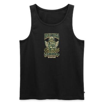 Krav Maga Israelisches Kampfsystem - Männer Premium Bio Tank Top - Schwarz - Vorne - AI Model Male 178 light (178cm)