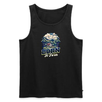 Landwirt, der auf dem Bauernhof geboren ist - Männer Premium Bio Tank Top - Schwarz - Vorne - AI Model Male 178 light (178cm)