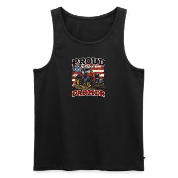 Landwirt ist stolz darauf, ein Landwirt zu sein - Männer Premium Bio Tank Top - Schwarz - Vorne - AI Model Male 178 light (178cm)