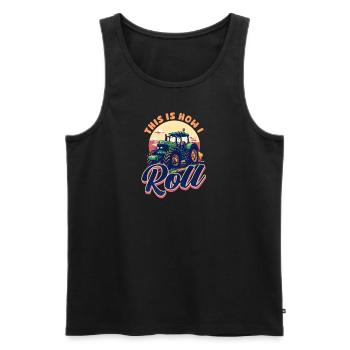 Farmer, so rolle ich - Männer Premium Bio Tank Top - Schwarz - Vorne - AI Model Male 178 light (178cm)