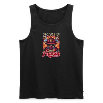 Wildland Firefighter Bravery In The Flames - Men's Premium Organic Tank Top - black - Front - Michal (187cm)
