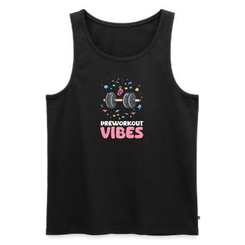 Vibrations de pré-entraînement - Débardeur bio Premium Homme - noir - Devant - Michal (187cm)