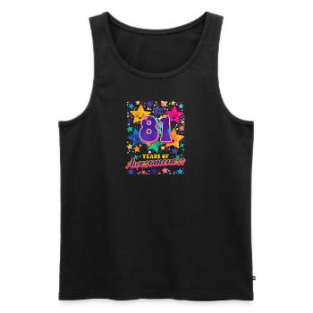 81st Birthday 81 Years Of Awesomeness - Men's Premium Organic Tank Top - black - Front - AI Model Male 178 light (178cm)
