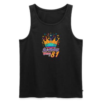 81. Geburtstag Geburtstagskönigin mit 81 - Männer Premium Bio Tank Top - Schwarz - Vorne - AI Model Male 178 light (178cm)