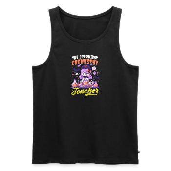 Halloween Chemistry Teacher Spookiest Teacher - Men's Premium Organic Tank Top - black - Front - AI Model Male 178 light (178cm)