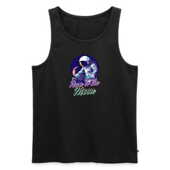 EDM Festival Rave To The Moon - Men's Premium Organic Tank Top - black - Front - AI Model Male 178 light (178cm)
