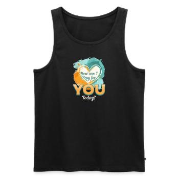 Wie kann ich heute für dich beten? - Männer Premium Bio Tank Top - Schwarz - Vorne - AI Model Male 178 light (178cm)