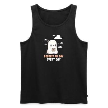 Booshit Booshit All Day, Every Day - Men's Premium Organic Tank Top - black - Front - Michal (187cm)