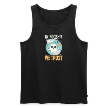 Booshit Chez Booshit, nous avons confiance - Débardeur bio Premium Homme - noir - Devant - Michal (187cm)