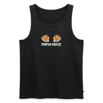 Squeeze de citrouille de seins d’Halloween - Débardeur bio Premium Homme - noir - Devant - AI Model Male 178 light (178cm)