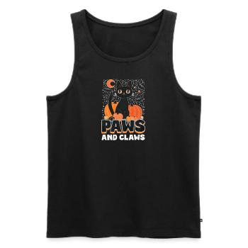 Pattes et griffes de chat d’Halloween - Débardeur bio Premium Homme - noir - Devant - AI Model Male 178 light (178cm)