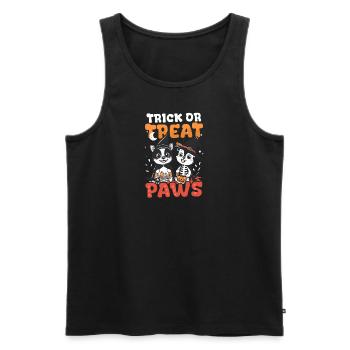 Halloween chien tour ou friandise pattes - Débardeur bio Premium Homme - noir - Devant - AI Model Male 178 light (178cm)