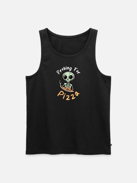 Bortførelse af rumvæsener undersøger pizza - Herre Premium økologisk tanktop - sort