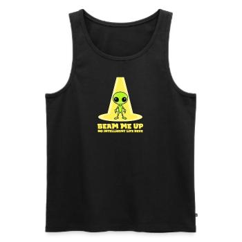 Alien Abduction Beam Pas de vie intelligente ici - Débardeur bio Premium Homme - noir - Devant - AI Model Male 178 light (178cm)