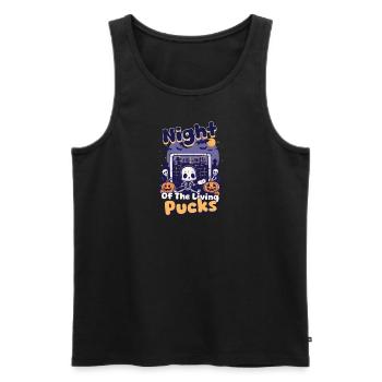 Halloween Ice Hockey Night Of The Living Pucks - Men's Premium Organic Tank Top - black - Front - Michal (187cm)