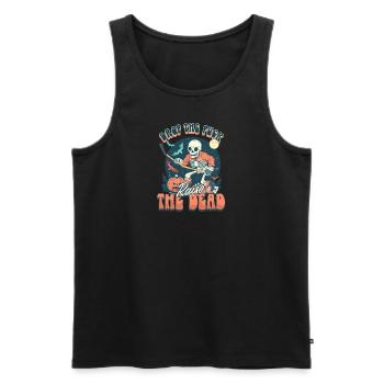 Halloween Ice Hockey Drop The Puck, Raise The Dead - Men's Premium Organic Tank Top - black - Front - Michal (187cm)