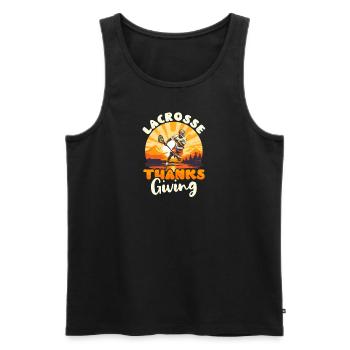Thanksgiving Lacrosse Lacrosse Danksagung - Männer Premium Bio Tank Top - Schwarz - Vorne - AI Model Male 178 light (178cm)