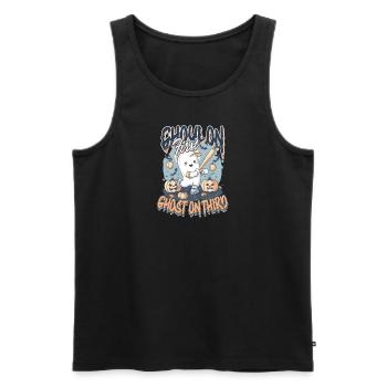 Halloween-Baseball-Ghoul an erster, Geist an dritter Stelle - Männer Premium Bio Tank Top - Schwarz - Vorne - AI Model Male 178 light (178cm)