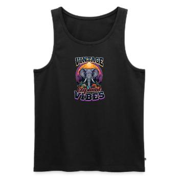 Elephant Vintage Elephant Vibes - Débardeur bio Premium Homme - noir - Devant - Michal (187cm)