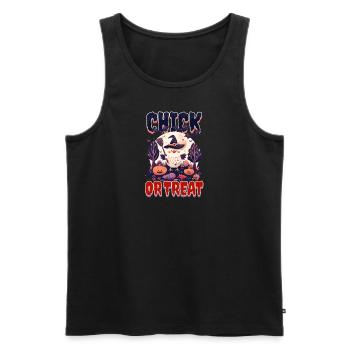 Halloween Huhn Küken oder Leckerli - Männer Premium Bio Tank Top - Schwarz - Vorne - AI Model Male 178 light (178cm)