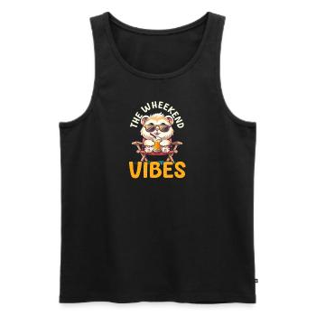 Meerschweinchen Die Wheekend Vibes - Männer Premium Bio Tank Top - Schwarz - Vorne - Michal (187cm)