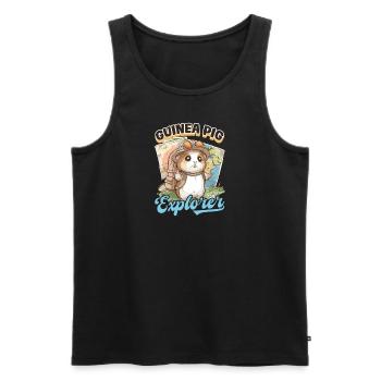 Meerschweinchen Meerschweinchen Entdecker - Männer Premium Bio Tank Top - Schwarz - Vorne - AI Model Male 178 light (178cm)