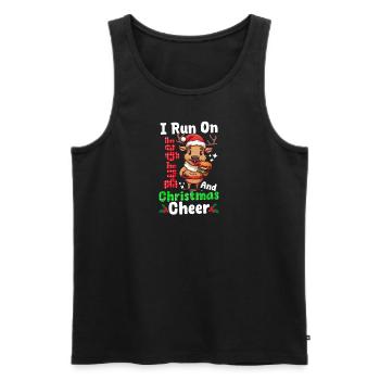 Burger Christmas Run On Burger And Cheer - Men's Premium Organic Tank Top - black - Front - Michal (187cm)