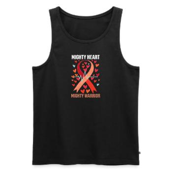 CHD Awareness Mighty Heart, Mighty Warrior - Men's Premium Organic Tank Top - black - Front - Michal (187cm)