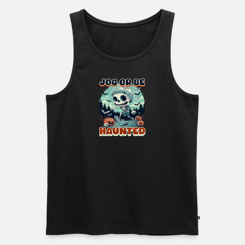 Halloween-Läufer Joggen oder verfolgt werden! - Männer Premium Bio Tank Top - Schwarz