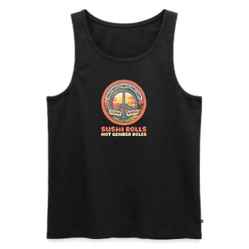 Sushi Roll Sushi Rolls, Not Gender Roles - Men's Premium Organic Tank Top - black - Front - Michal (187cm)