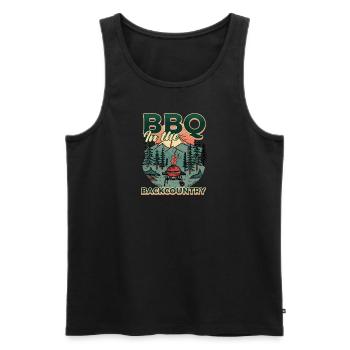 Camp Chef BBQ Im Hinterland - Männer Premium Bio Tank Top - Schwarz - Vorne - AI Model Male 178 light (178cm)