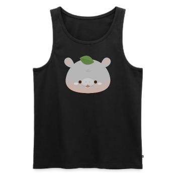 Pygmy Hippo Emotional Support Leaf - Men's Premium Organic Tank Top - black - Front - AI Model Male 178 light (178cm)