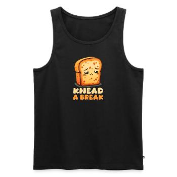 Bake Knead A Break - Men's Premium Organic Tank Top - black - Front - AI Model Male 178 light (178cm)