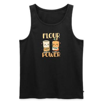Bake Flour Power - Men's Premium Organic Tank Top - black - Front - AI Model Male 178 light (178cm)